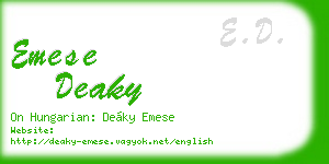 emese deaky business card