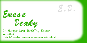 emese deaky business card